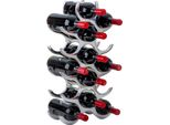 Brubaker Portabottiglie In Metallo Da Tavolo O Da Banco - 57 X 30 X 12 Cm - 2,6 Kg - Portabottiglie Per 15 Bottiglie Decorazione Portabottiglie Argento