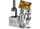 Brubaker Portabottiglie Da Vino Amanti Al Bar Oggetto Decorativo In Metallo Regalo Di Coppia Portabottiglie Con Biglietto D'auguri