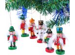 Brubaker 6 Pz. Set Di Ornamenti In Legno A Forma Di Schiaccianoci - Decorazioni Per L'albero Di Natale - Decorazioni In Legno Per L'albero Di Natale - Dipinte A Mano