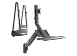 Supporto A Parete Per Monitor 3 In 1 Supporto Per Monitor Con Vassoio Per Tastiera Supporto Per Computer Da 17-32" Pollici Con Molla A Gas"