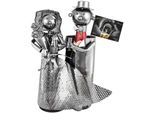 Portabottiglie Brubaker Per Spumante O Champagne - Scultura In Metallo Per Coppia Di Sposi Con Carta Regalo