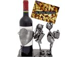 Brubaker Portabottiglie Vino Amanti Con Cuore - Scultura Di Compleanno In Metallo Con Biglietto D'auguri Per Regalo Di Vino