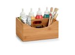 Scatola Organizer Zeller Scatola In Legno 18 X 25 Cm, Con Maniglia E 4 Scomparti, Bambù