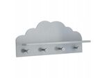Appendiabiti Per Bambini "Cloud"" - Grigio 22 × 48 Cm - Atmosphera CréAteur D'intéRieur"