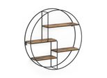 Vicco Libreria Da Parete Fyrk, 55 X 55 Cm Rotondo, Rovere Rustico/Nero