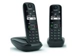 Gigaset AS690 Duo Telefono Analogico Dect Identificazione Del Chiamante Nero