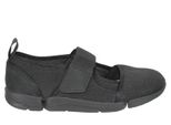 Clarks Tri Amelia Ballerine Da Donna In Tessuto Nero Con Cinturino In Velcro 36