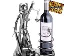 Brubaker Portabottiglie Justitia Con Serpente - Scultura In Metallo Portabottiglie - Figura In Metallo Regalo Per Avvocati, Giudici, Procuratori, Studi Legali - Con Biglietto Di Auguri