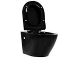 Vidaxl Wc Sospeso Senza Bordo A Filo Ceramica Nero