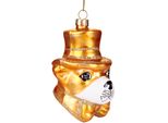 Brubaker Cane Elegante Con Cappello E Papillon Dorato - Decorazioni Natalizie In Vetro Dipinte A Mano - Decorazioni Per L'albero Di Natale - Decorazioni Per L'albero - 10 Cm