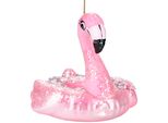 Brubaker Anello Galleggiante Fenicottero Rosa - Guaina Natalizia In Vetro Dipinta A Mano - Decorazione Albero Di Natale Figurine Divertente Decorazione Pendente Albero - 9 Cm