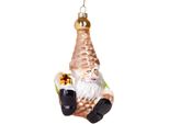Brubaker Gnomo Con Regalo - Guaina Di Natale In Vetro Dipinta A Mano - Decorazione Dell'albero Di Natale Figurine Divertente Decorazione Pendente Albero Bauble - 12 Cm