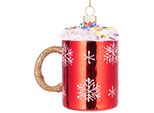 Brubaker Tazza Di Natale Con Zuccherini - Guaina Di Natale In Vetro Dipinta A Mano - Decorazione Per L'albero Di Natale Statuette Divertenti Decorazione Pendente Per L'albero - Circa 9 Cm