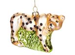 Brubaker Leopardo - Guaina Di Natale In Vetro Dipinta A Mano - Decorazione Per L'albero Di Natale Figurine Divertenti Decorazione Pendente - 11,5 Cm