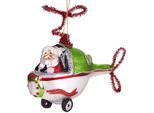 Brubaker Babbo Natale In Elicottero Verde - Guaina Natalizia In Vetro Dipinta A Mano - Decorazione Dell'albero Di Natale Figurine Divertente Decorazione Pendente - 11 Cm