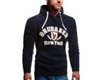 Felpa Da Uomo Brubaker Con Cappuccio N.Y. Aquila Blu Navy Taglia Xl