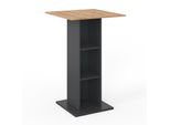 Vicco Tavolo Bar Alto Rodeo, 70 X 70 Cm, Antracite/Quercia Dorata