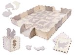 Tappetino Puzzle In Schiuma/Box Per Bambini 36El. Grigio-Ecru