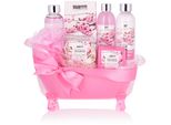 Brubaker Cosmetics Set Da Bagno E Doccia Con Fiori Di Ciliegio - Set Regalo Da 8 Pezzi In Vasca Decorativa