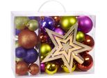 Brubaker Set Da 50 Pezzi Di Decorazioni Natalizie Con Ciondolo Per Albero - Decorazioni Per Albero Di Natale Colorate In Viola Verde Arancione