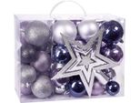 Brubaker Set Da 50 Pezzi Di Baubles Natalizi Con Ciondolo Per Albero - Decorazioni Per Albero Di Natale In Viola Argento