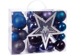 Brubaker Set Da 50 Pezzi Di Baubles Natalizi Con Ciondolo Per Albero - Decorazioni Per L'albero Di Natale In Nero, Viola E Blu