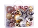 Brubaker Set Da 50 Pezzi Di Baubles Natalizi Con Ciondolo Per Albero - Decorazioni Per L'albero Di Natale In Rosa, Champagne E Argento