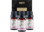 Brubaker Set Di 3 Oli Di Rosa - Femminilità, Sensualità E Anti-Età - Set Regalo Di Oli Essenziali Per Aromaterapia 3 X 10 Ml Di Olio Di Rosa Naturale E Vegano