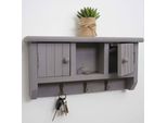Tastiera HWC-A48, Cassetta Portachiavi Con Ante, Legno Massiccio Certificato Mvg ~ Grigio