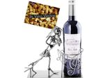 Brubaker Portabottiglie Vino Cantante - Scultura In Metallo Portabottiglie - 19 Cm - Regalo Per Musicisti E Appassionati Di Musica - Con Biglietto Di Auguri