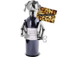 Brubaker Portabottiglie Da Vino Hair Stylist - Scultura In Metallo Portabottiglie - 20 Cm - Regalo Per Parrucchieri E Barbieri - Con Biglietto Di Auguri