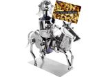 Brubaker Portabottiglie Da Vino Cavallerizza - Scultura In Metallo Portabottiglie - 43 Cm Figura In Metallo Regalo Per Cavalli E Appassionati Di Equitazione Con Biglietto D'auguri