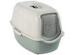 Rotho Bailey Hooded Litter Box Green White