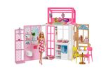 Casa Di Barbie (Pieghevole) Con Bambola (Bionda) E Accessori, Casa Delle Bambole
