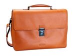 Leonhard Heyden Pelle Cartella Borsa A Tracolla Con Scomparto Per Laptop Ottawa Briefcase 2 Compartments Orange Arancione