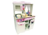 4Iq Hania Cucina Giocattolo In Legno Per Bambini Bianco / Rosa 60X30X97 Cm