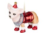 Brubaker Chihuahua Marrone Chiaro Rosso Come Babbo Natale - Guaina Natalizia In Vetro Dipinta A Mano - Decorazione Per L'albero Di Natale - Guaina Divertente Per L'albero - 9,3 Cm