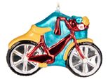 Brubaker Bicicletta Rossa Con Glitter - Bububles Natalizi In Vetro Dipinti A Mano - Statuette Per La Decorazione Dell'albero Di Natale Divertente Decorazione Pendente - 13 Cm