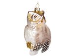Brubaker Gufo D'oro - Guaina Di Natale In Vetro Dipinta A Mano Con Piume - Decorazione Per L'albero Di Natale Figurine Divertente Decorazione Pendente Per L'albero - 10,8 Cm