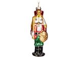 Brubaker Schiaccianoci Soldato Rosso Verde Oro - Guaina Di Natale In Vetro Dipinta A Mano - Figure Di Decorazione Per L'albero Di Natale Guaina Di Decorazione Divertente Per L'albero - 13 Cm