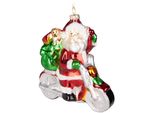 Brubaker Babbo Natale In Moto Rosso Verde - Guaina Natalizia In Vetro Dipinta A Mano - Decorazioni Per L'albero Di Natale Guaina Divertente Per L'albero - 11,2 Cm