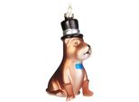 Brubaker Cane Con Cappello A Cilindro E Papillon - Guaina Natalizia In Vetro Dipinta A Mano Terrier - Statuette Per La Decorazione Dell'albero Di Natale Guaina Natalizia Divertente - 14,3 Cm