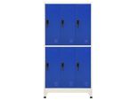 Syfax™ Armadietto Con Serratura Grigio E Blu 90X45X180 Cm In Acciaio