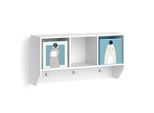 Vicco Scaffale A Muro Per Bambini Luigi, 107.2 X 56 Cm Con 2 Scatole Pieghevoli Opt.2, Bianco/Bianco