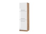 Vicco Mobile Per Forno Da Incasso Fame-Line, 60 Cm, Bianco Lucido/Quercia Dorata