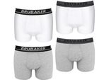 Brubaker Boxer Retrò Da Uomo - Confezione Da 4 Boxer Retrò - Pantaloni Boxer Hipster Con Elastico In Vita Confortevoli E Traspiranti Senza Apertura - Intimo Da Uomo In Cotone E Spandex®