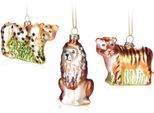 Brubaker Set Di 3 Pezzi Per Albero Di Natale Grandi Gatti Safari - Decorazioni Per Albero Di Natale In Vetro Soffiato A Bocca - Divertenti Decorazioni Per Albero Dipinte A Mano: Leone, Leopardo E Tigre