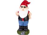 Brubaker Gnomo Da Giardino Dito Medio - Gnomo Impertinente Con Occhiali Da Sole - Figura Da Giardino Divertente - Decorazione Resistente Alle Intemperie Per Il Campeggio In Giardino - Decorazione Da Giardino Per Esterni - Alto 24 Cm