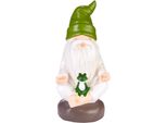Brubaker Gnomo Da Giardino Che Medita Con La Rana - Gnomo A Gambe Incrociate Che Fa Esercizio Di Meditazione Yoga Sukhasana - Decorazione Da Giardino Per Esterni - Decorazione Divertente Resistente Alle Intemperie Per Il Campeggio In Giardino - Altezza 19 Cm