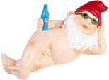Brubaker Gnomo Da Giardino Nudo - Gnomo Nudista Con Birra E Occhiali Da Sole - Figura Rivelatrice Da Giardino Nudista Divertente - Decorazione Resistente Alle Intemperie Per Il Campeggio In Giardino - Decorazione Da Giardino Per Esterni - 24 Cm